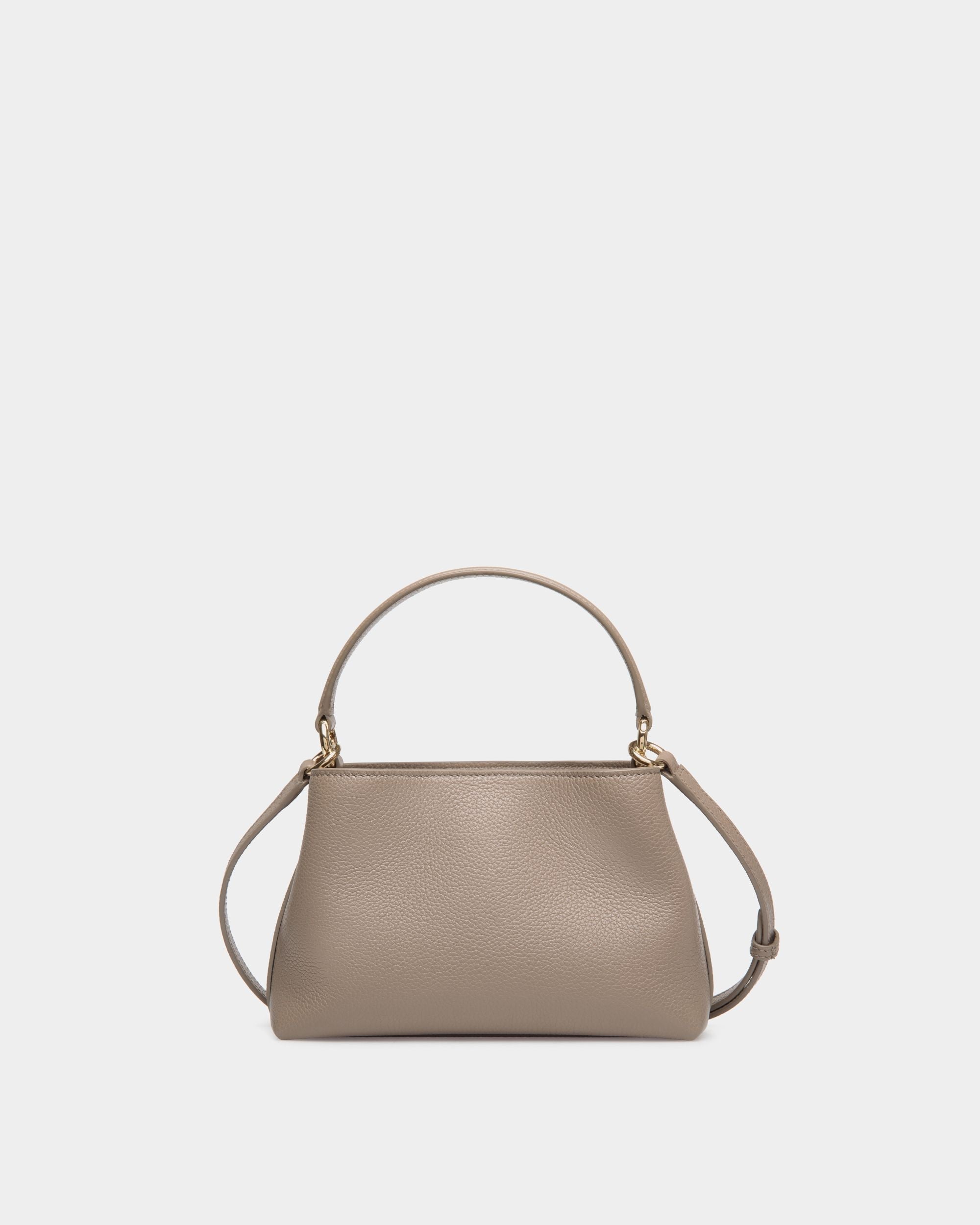 Lock Me Minitasche Aus Genarbtem Leder In Taupe
