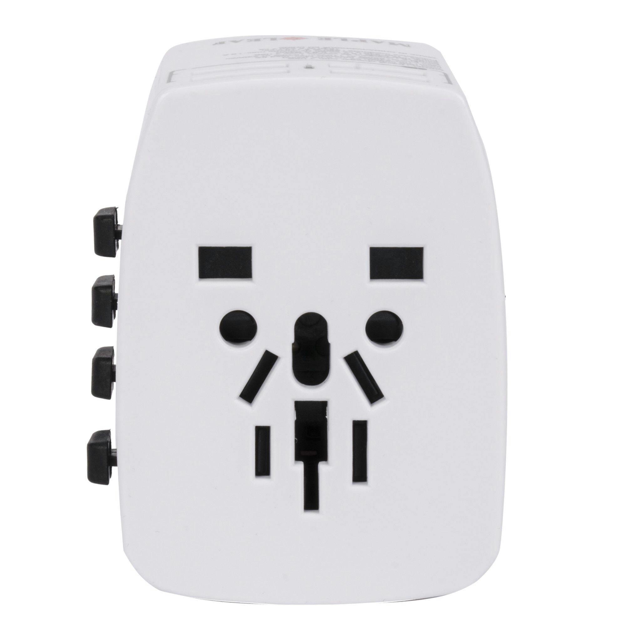Maple Leaf International Universal Travel Adapter Plug w/ 4 USB Charging Ports