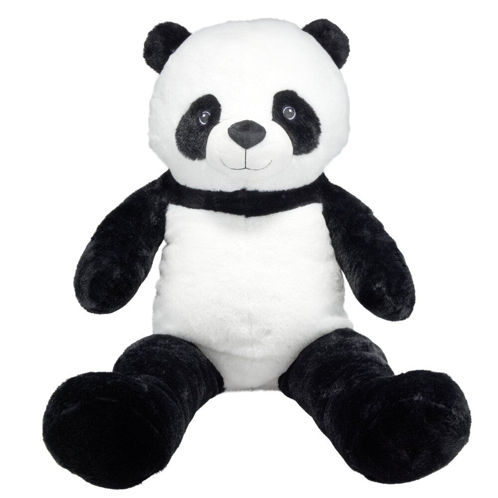 Peluche panda géant XXL polyester noir et blanc 40x30xH100cm
