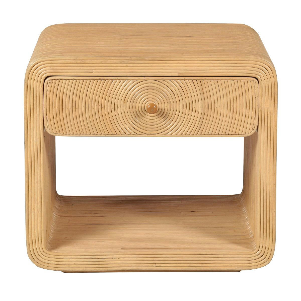 WAPA - Table de chevet style bohème rotin naturel h 52 cm 1 tiroir Wapa