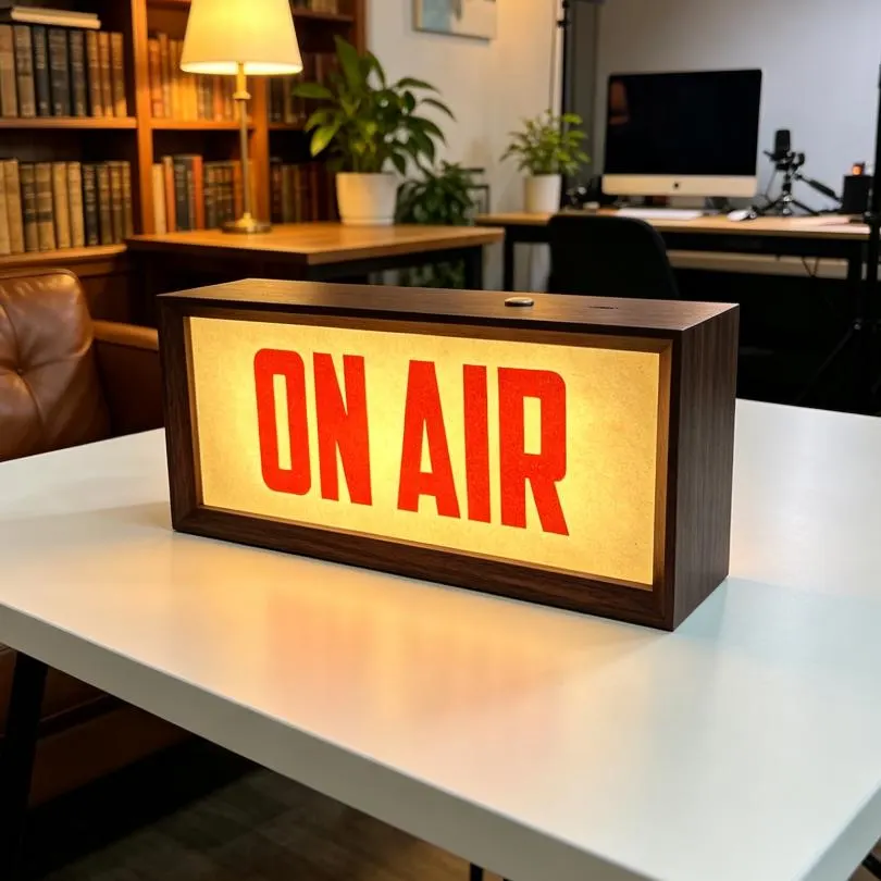 On Air sign lamp, ON AIR light box, Podcast Box sign, LED Recording Studio Sign