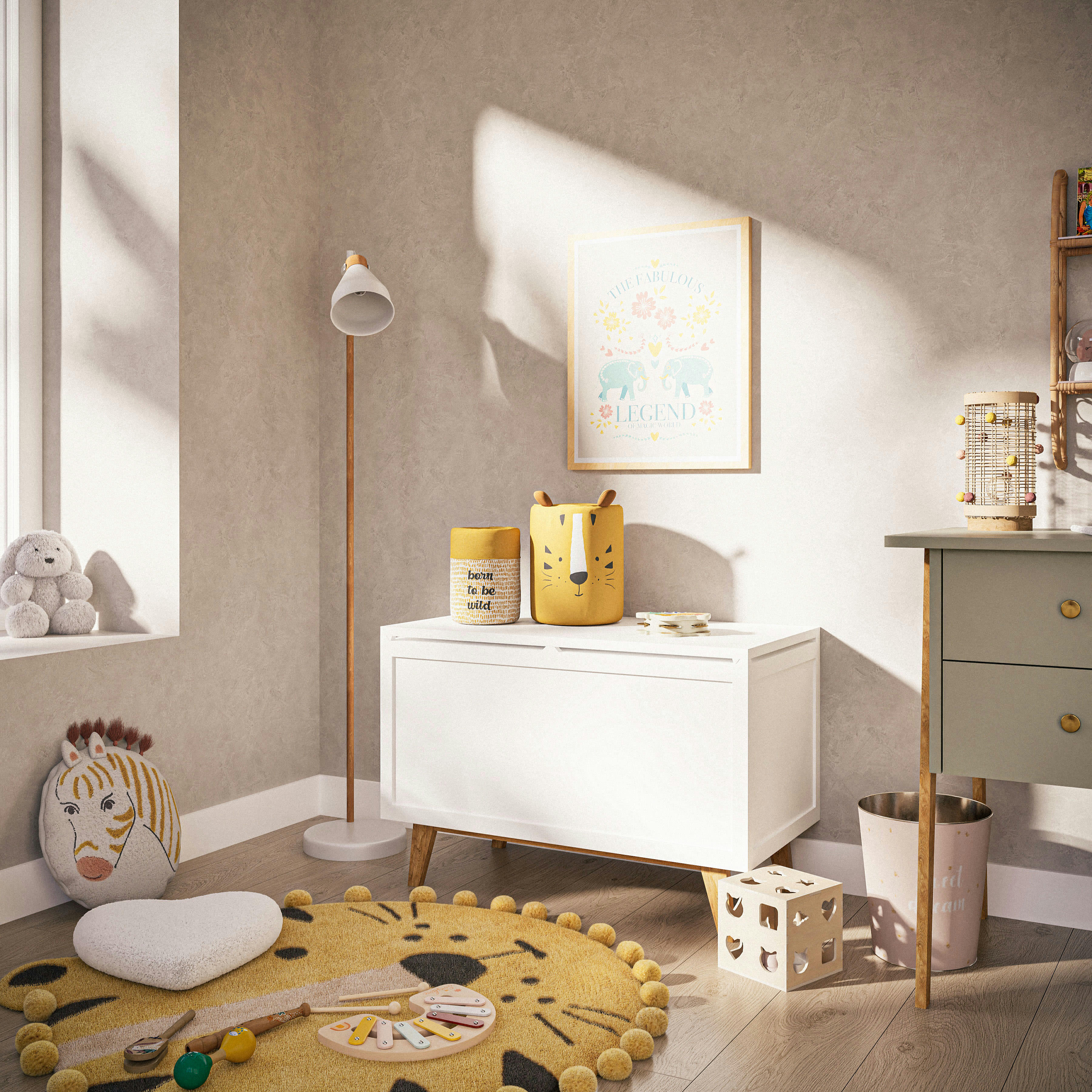 SWEET DREAMS - Corbeille en métal rose imprimé