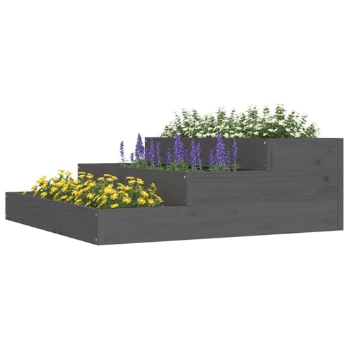 NNEVL Planter Grey 78x78x27 cm Solid Wood Pine