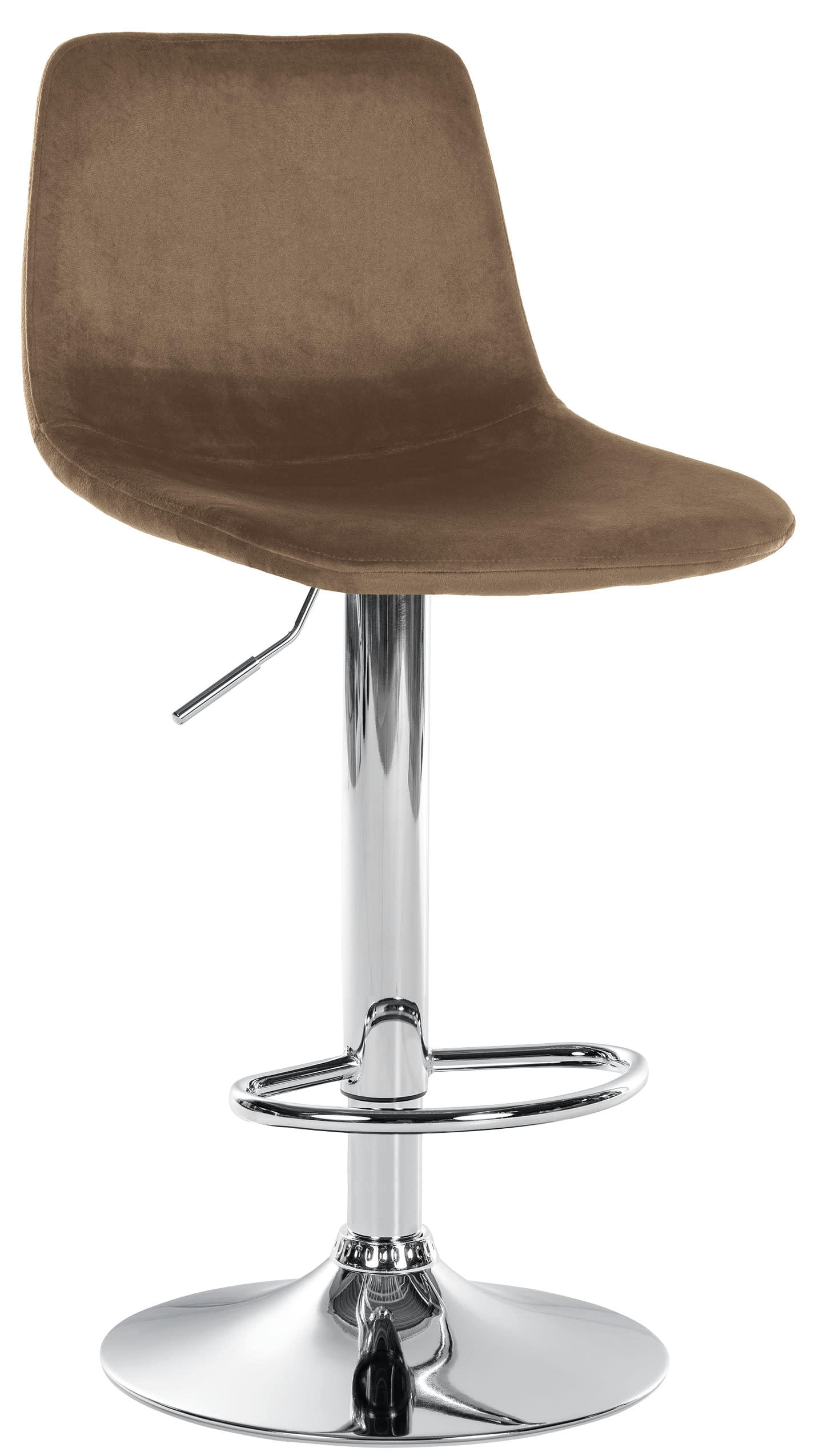 DIVO - Tabouret de bar velours ajustable pivotant velours Marron