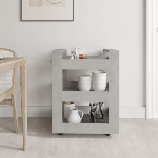 NNEVL Kitchen Trolley Concrete Grey 60x45x80 cm Engineered Wood