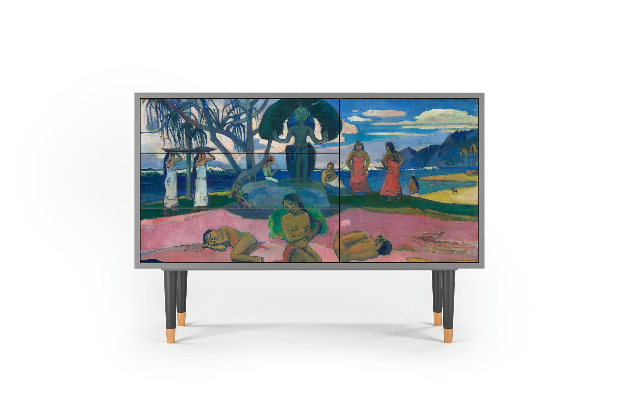 DAY OF THE GOD BY PAUL GAUGUIN - Buffet  multicolore 3 tiroirs et 1 porte L 115 cm