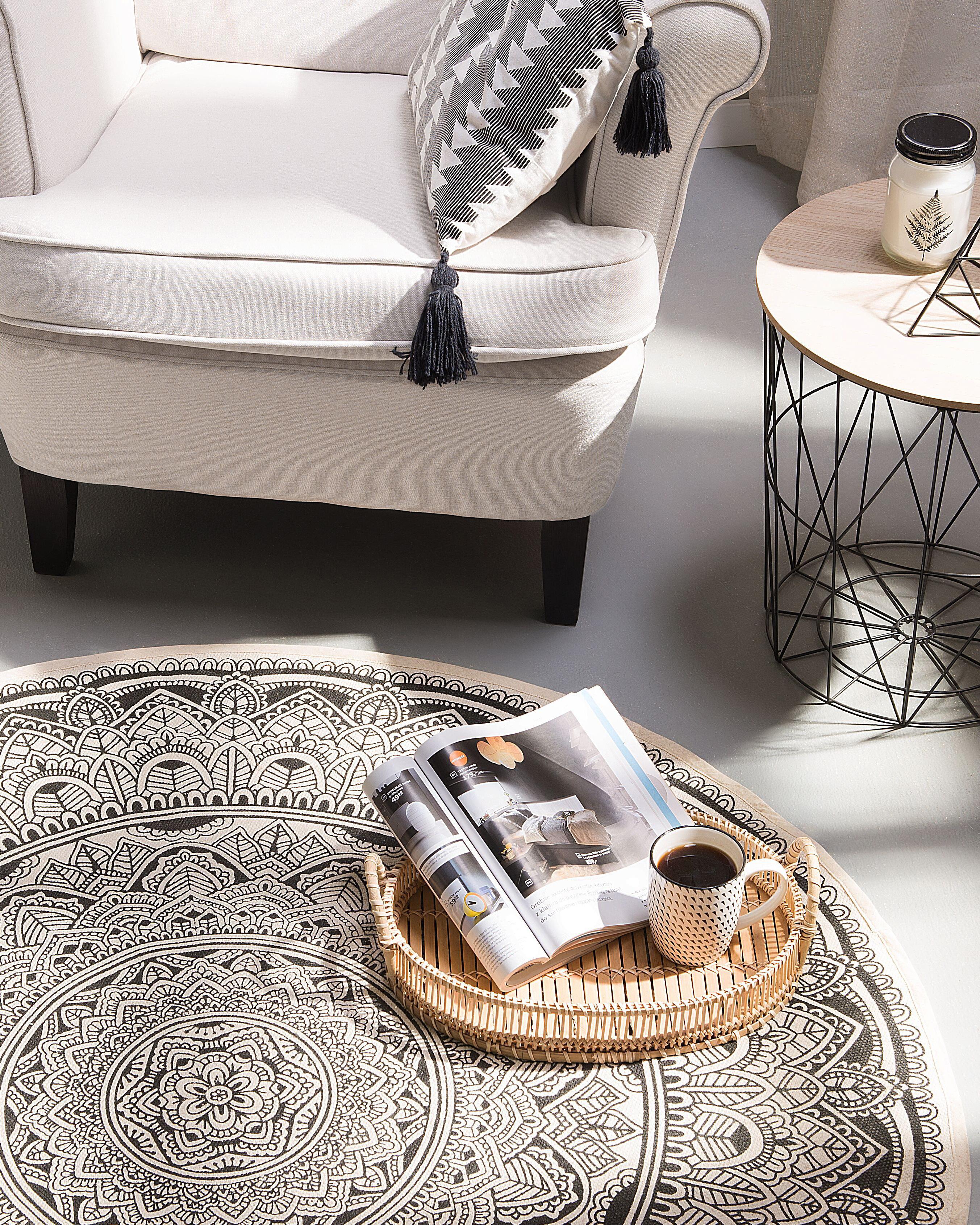 Rug HIZAN Black ? 120 cm Cotton