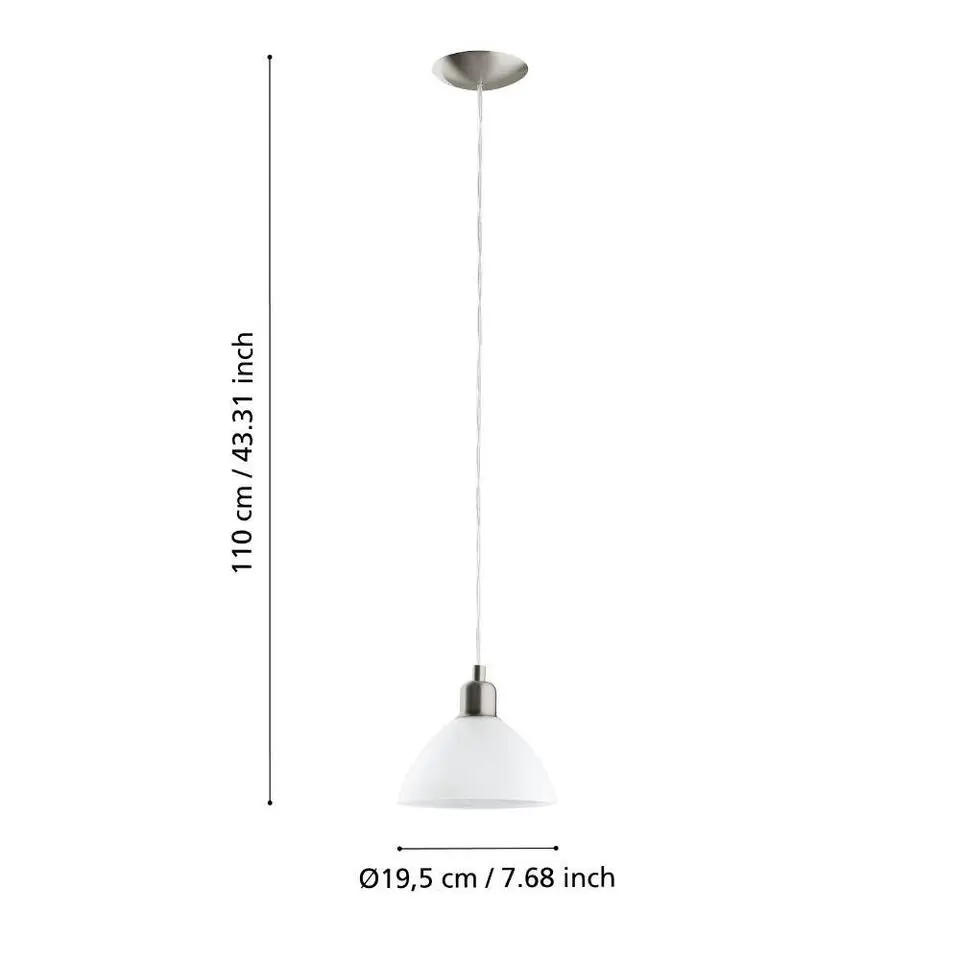 EGLO Brenda Hanglamp - E27 - 19.5 cm - Nikkelmat
