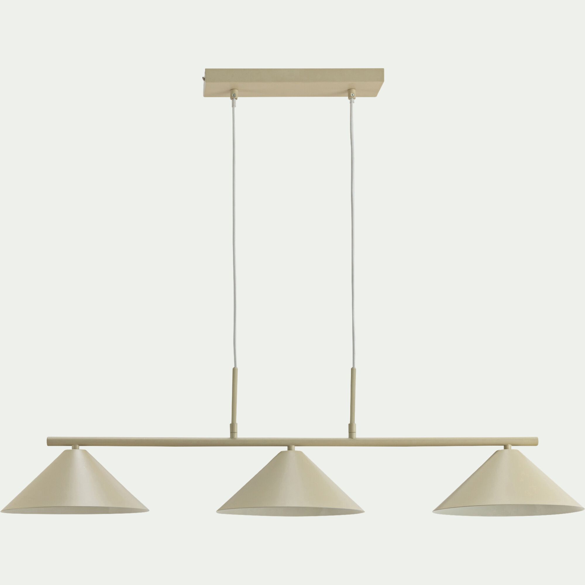 RAVENNE - Suspension électrifiée en fer 3 ampoules - beige sable