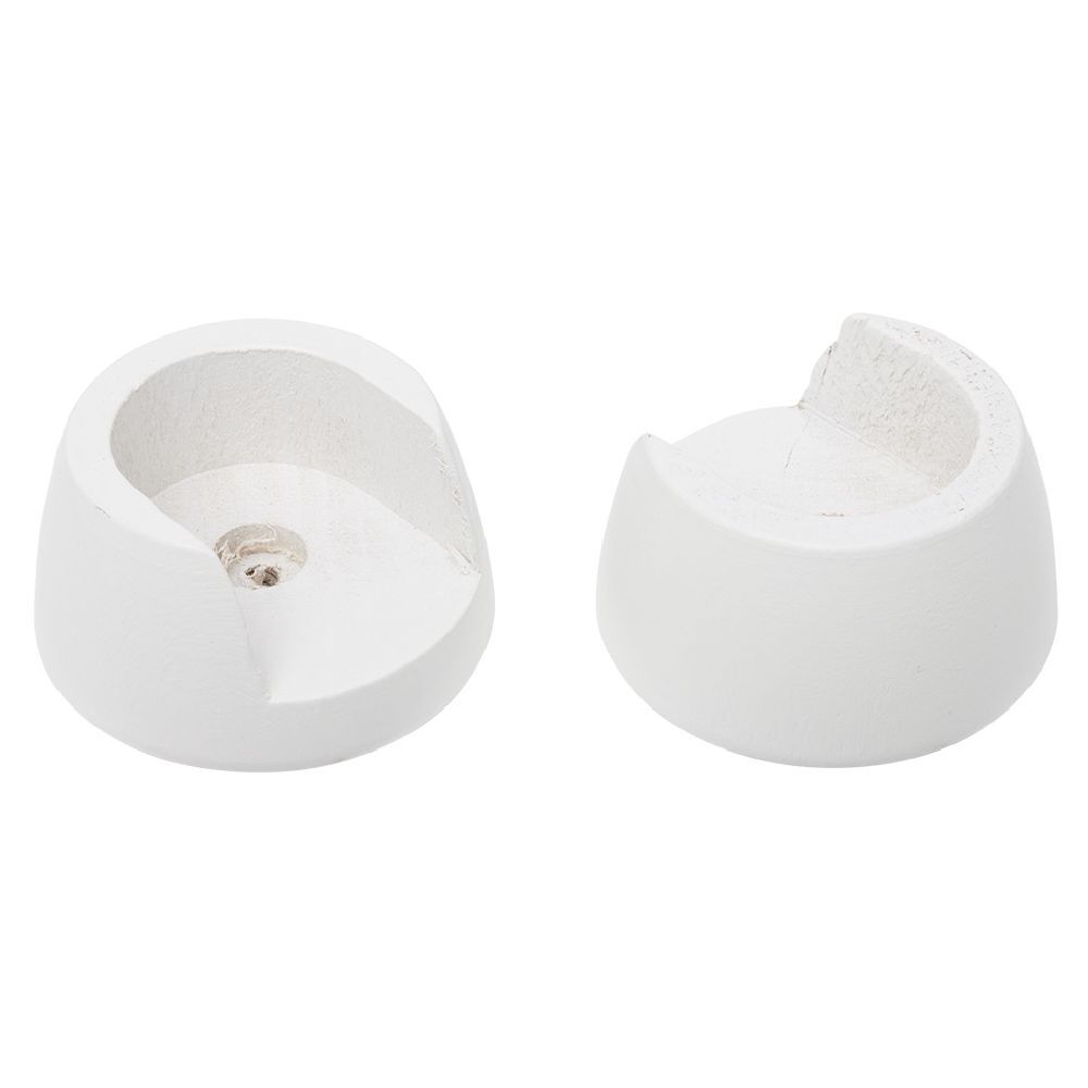 Support pour tringle naissance en bois Blanc Ø28mm x2