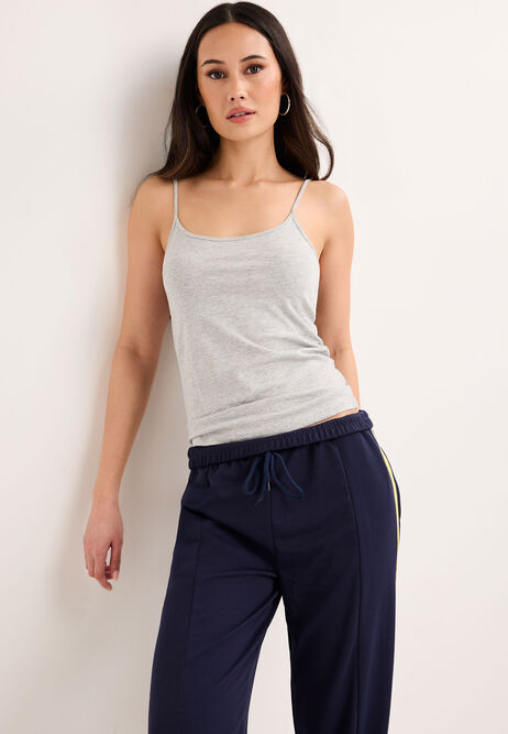 Womens Grey Stretch Cami Vest Top