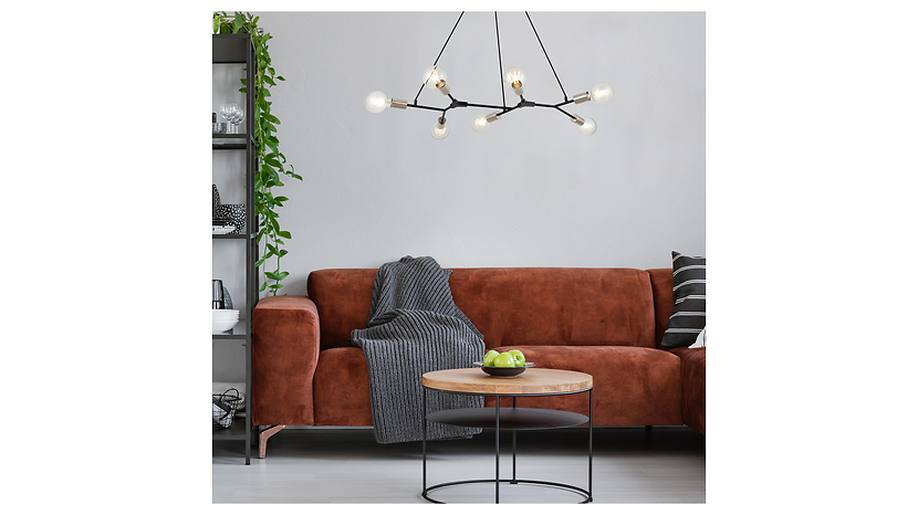 Lampa wisząca Branwen 7-punktowa metalowa czarna