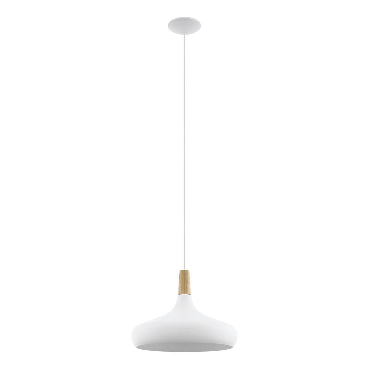 EGLO hanglamp Sabinar - e27 - ø 40 cm - wit/bruin