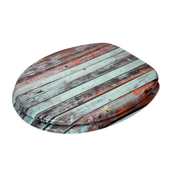 WC-Sitz, Breite: 37,7 cm, Holz, Antik