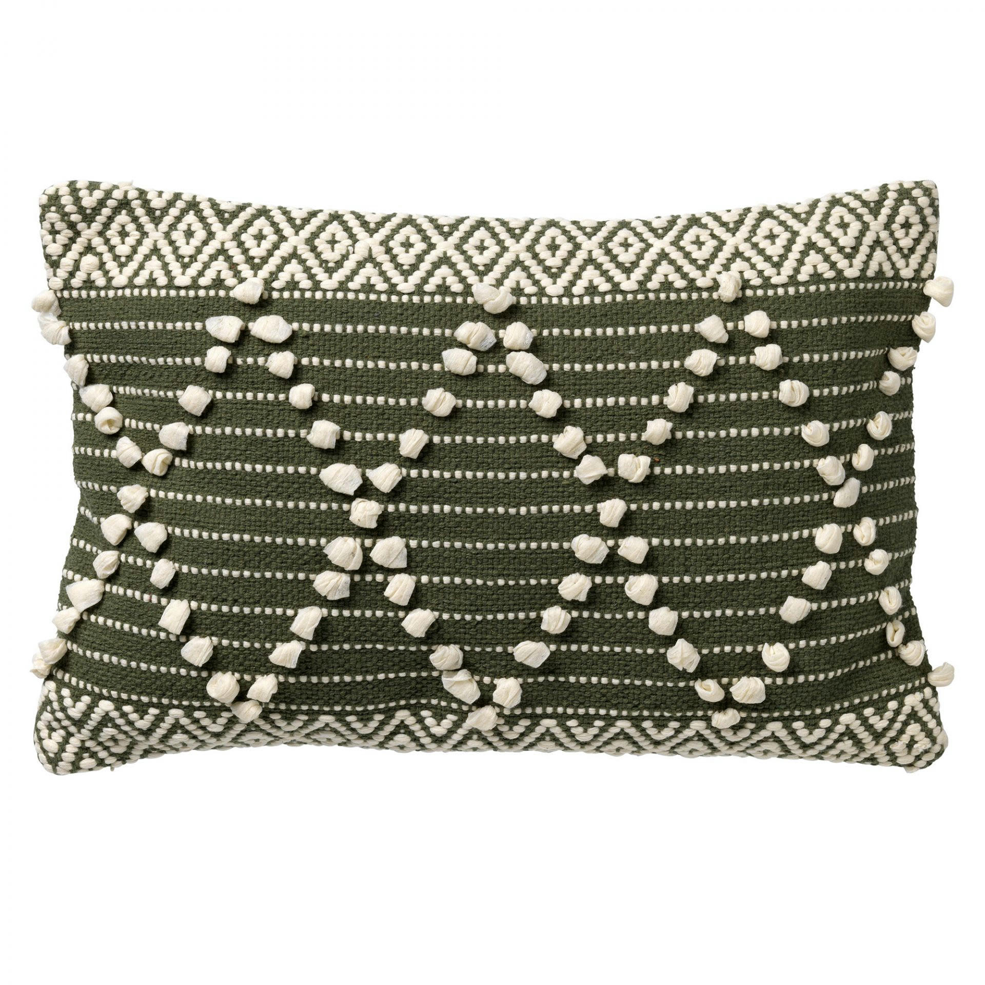 - Housse de coussin vert en coton-40x60 cm avec motif