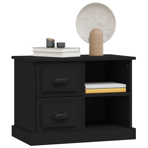 NNEVL Bedside Cabinet Black 60x35.5x45 cm