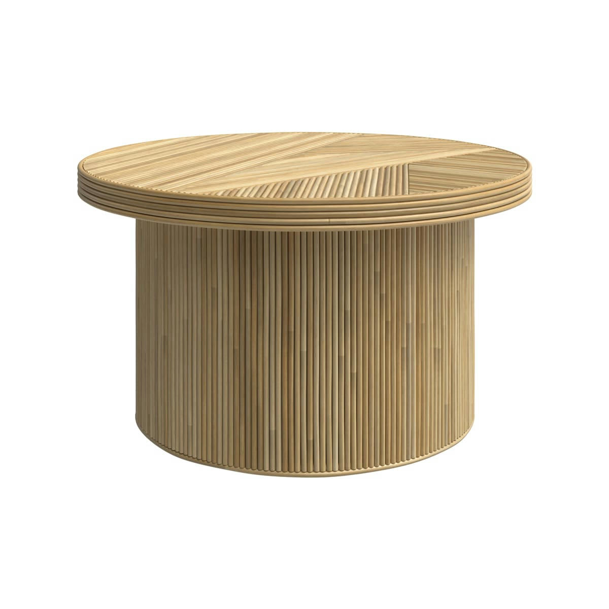 HÉLÈNE - Table basse ronde D80 cm en rotin naturel