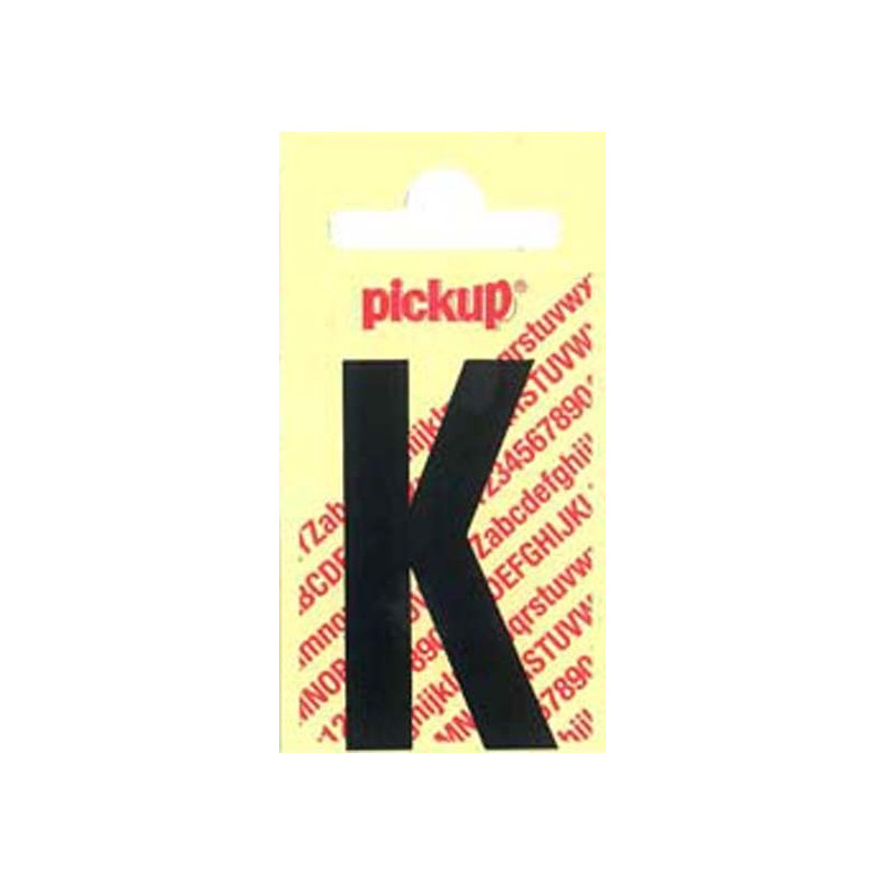 Lettre K adhésive noire 9 x 7 cm
