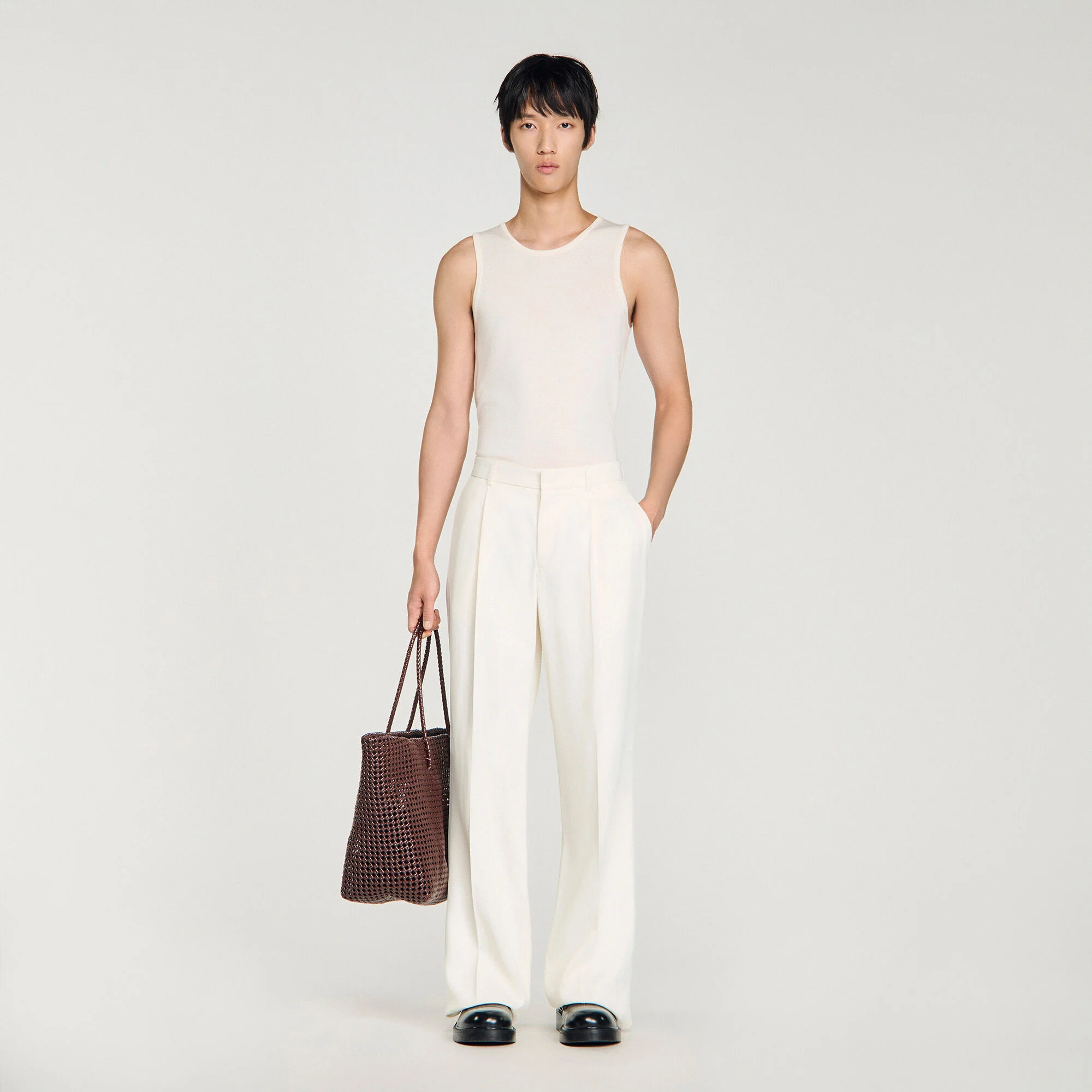 Pantalon large en viscose fluide