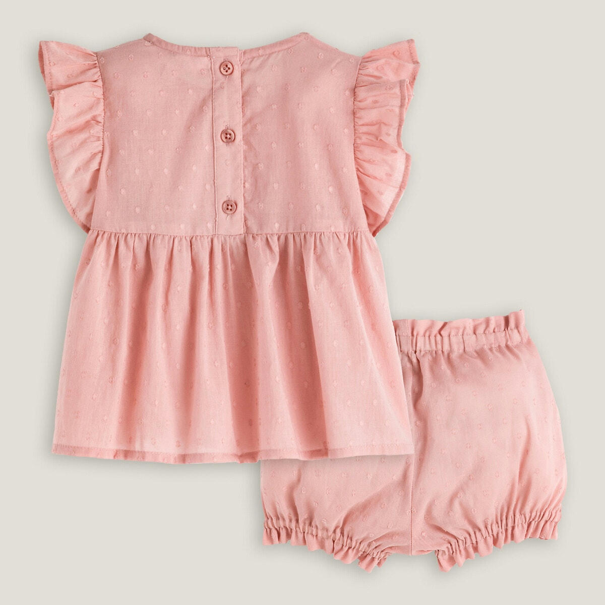 Ensemble 2 pièces blouse et bloomer en plumetis