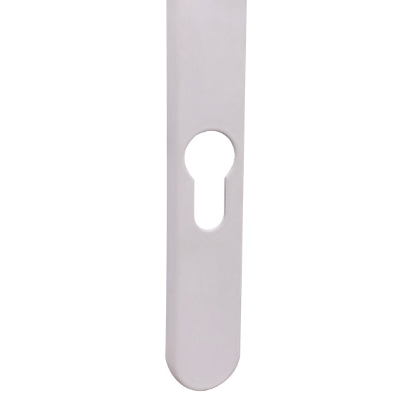 Ensemble poignée d'extérieur sur plaque rond blanc L.125 x 24mm entraxe 195mm Primel GoodHome