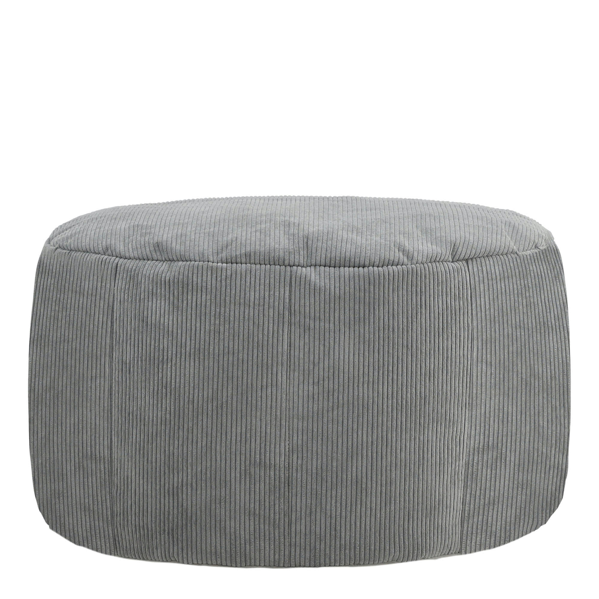 REMI - Pouf en velours finement côtelé demi-lune gris anthracite