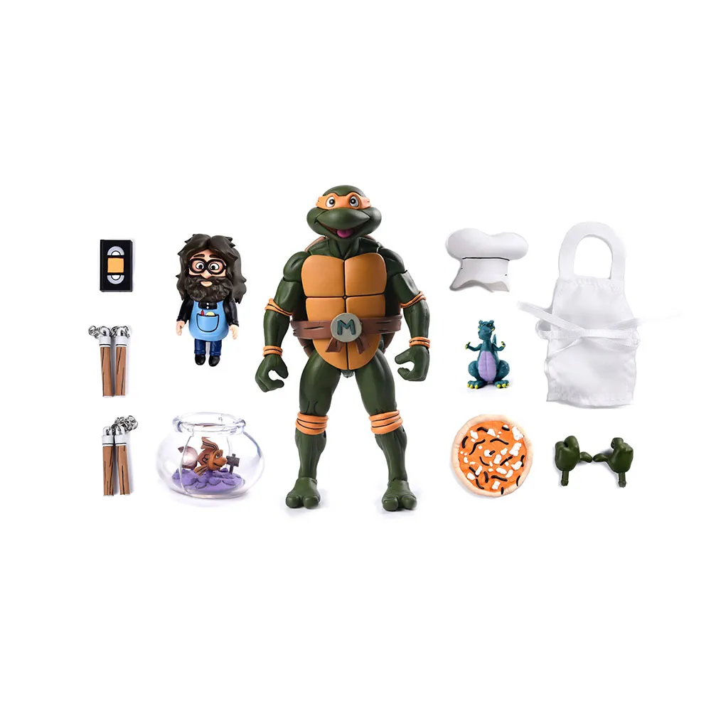 Neca Teenage mutant Ninja turtles Cartoon Action Ultimate Michelangelo Vhs figure 18 cm