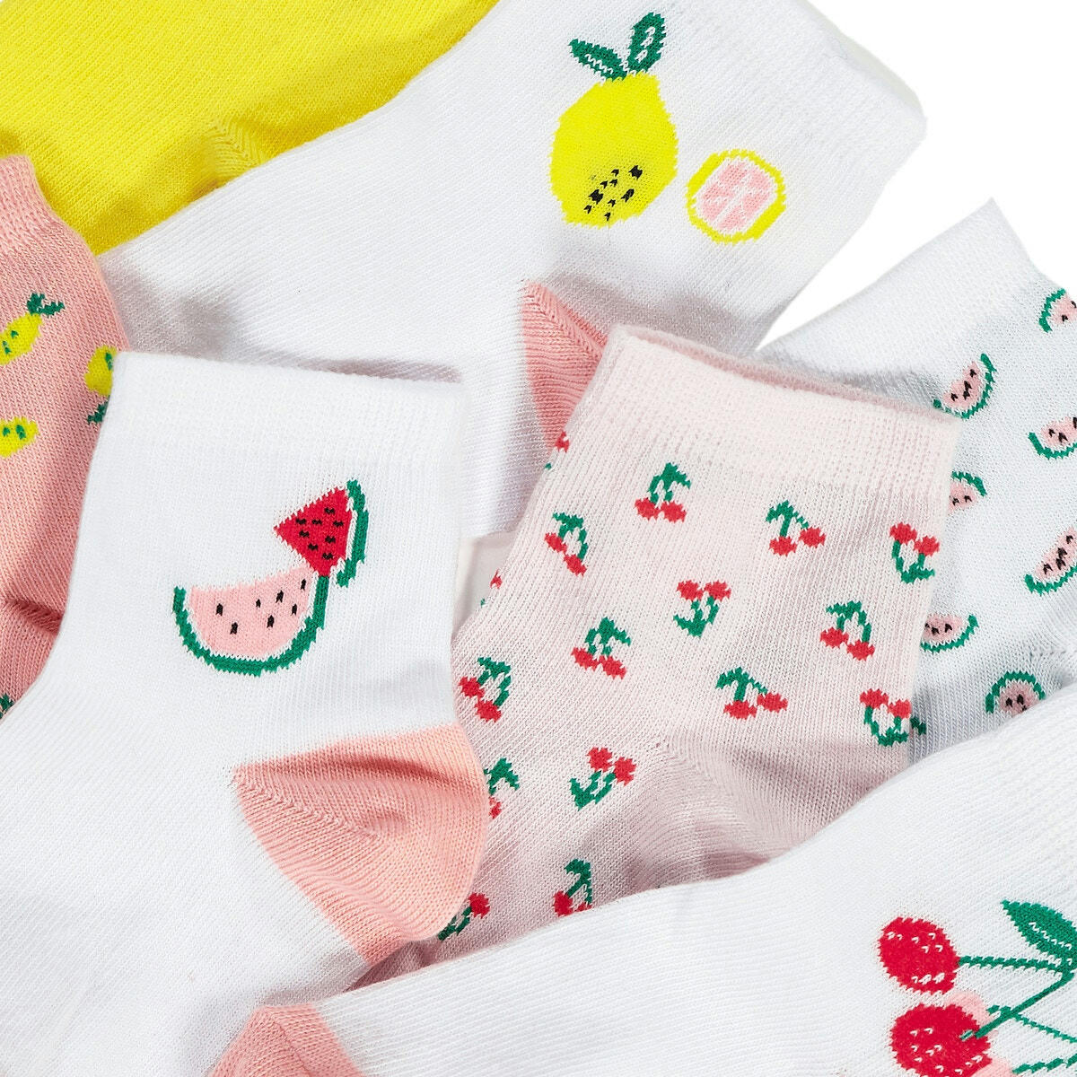 Lot de 7 paires de socquettes imprimées fruits