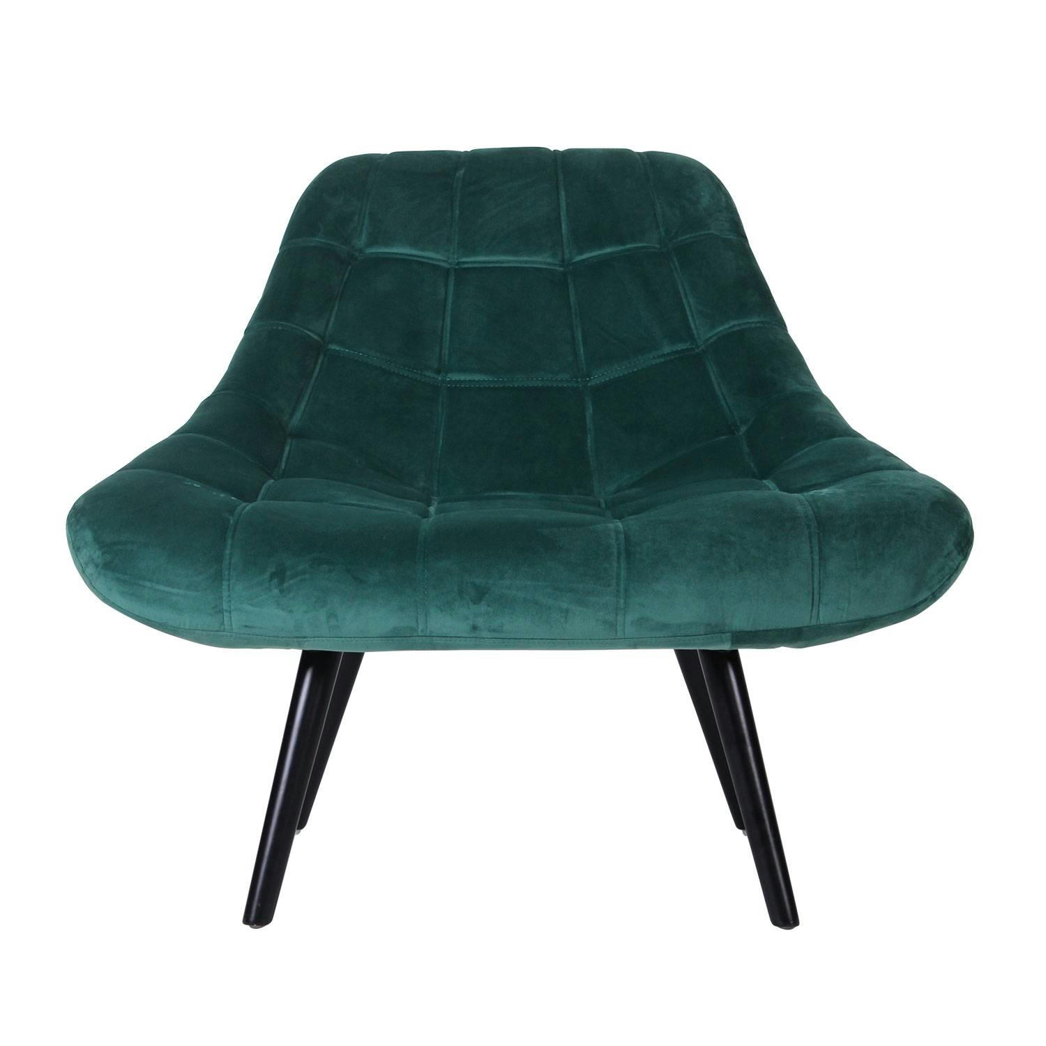 DANIOS - Fauteuil en velours vert et pieds noir