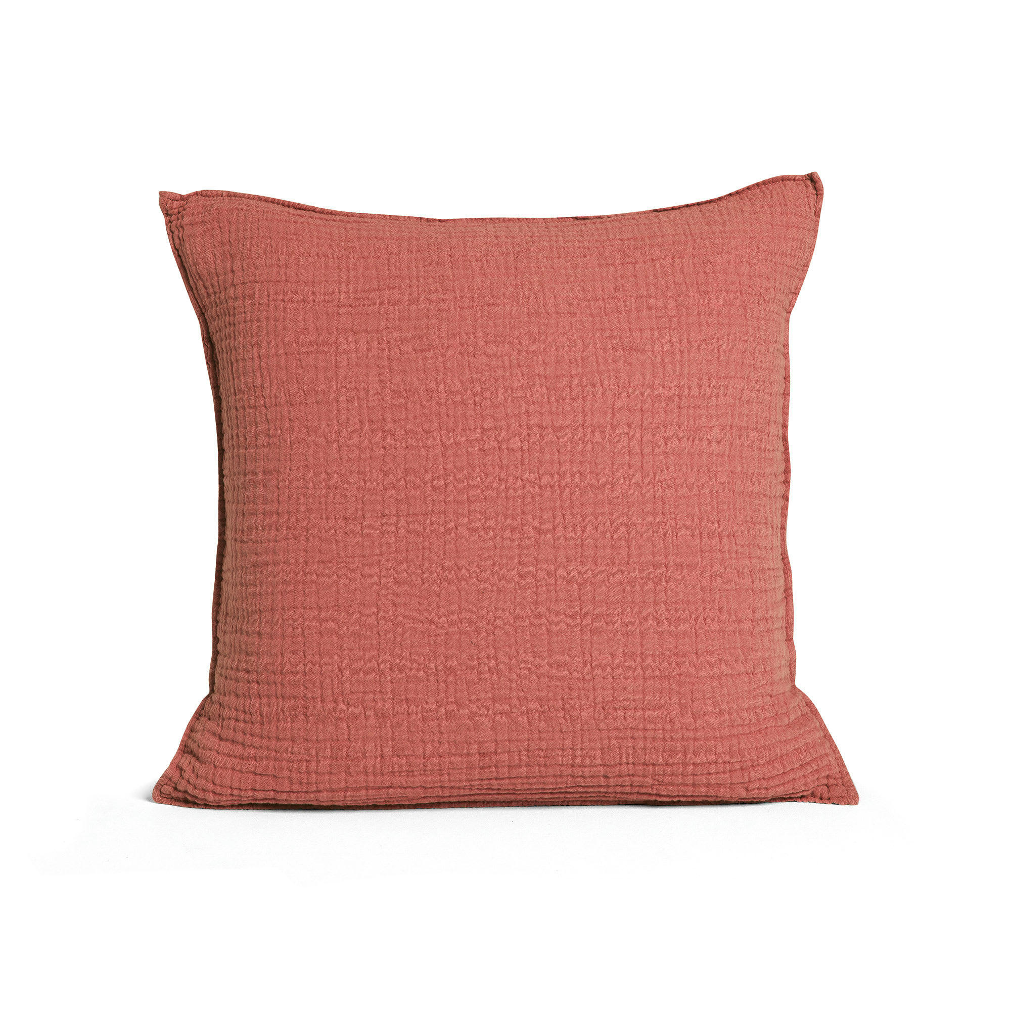SIMPLEMENT GAUFRÉ - Housse de coussin en gaze de coton 40x40cm Terracotta