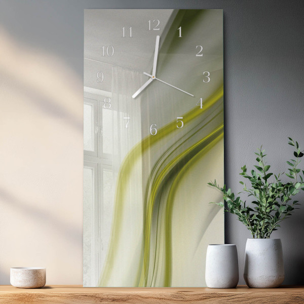 Zegar kuchenny 30x60 Abstrakcyjne Linie szklany ścienny