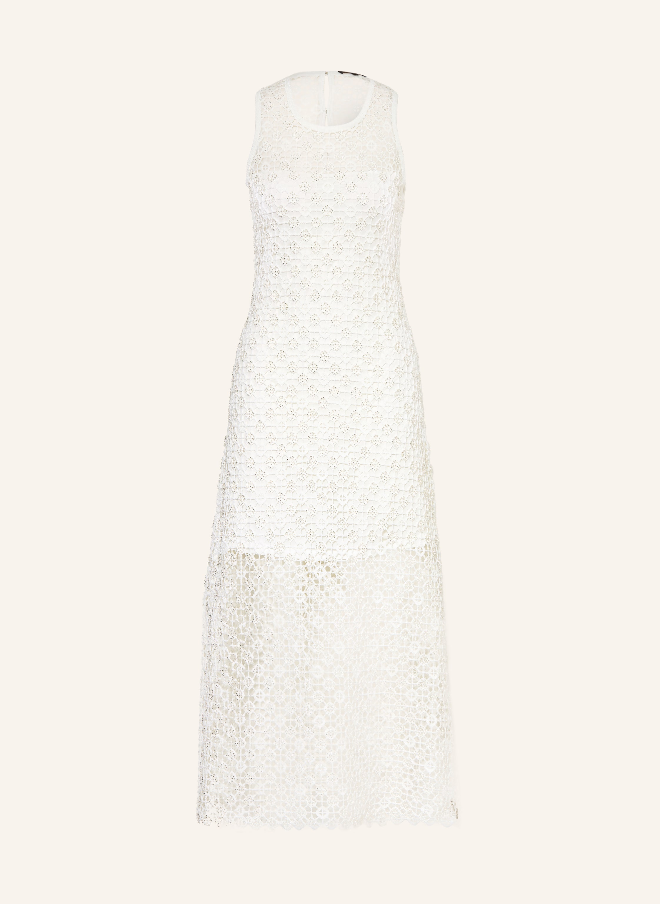 maje Häkelkleid mit Schmuckperlen