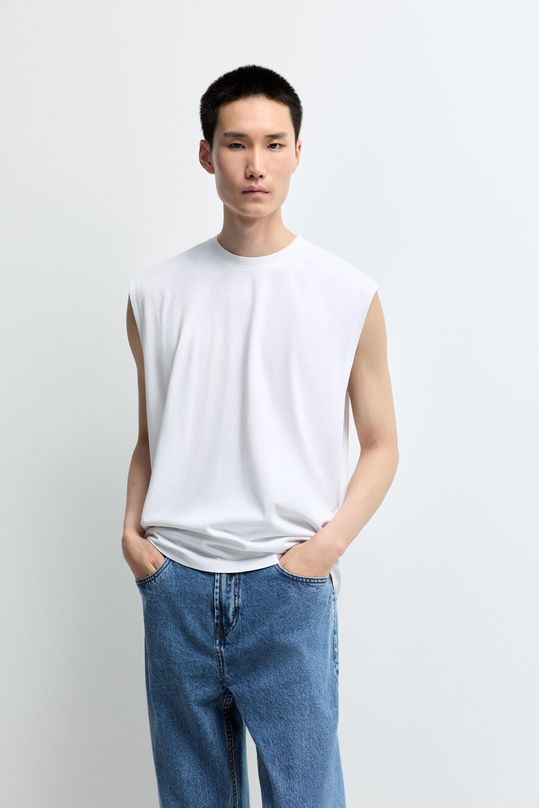 Camiseta sin mangas efecto lavado