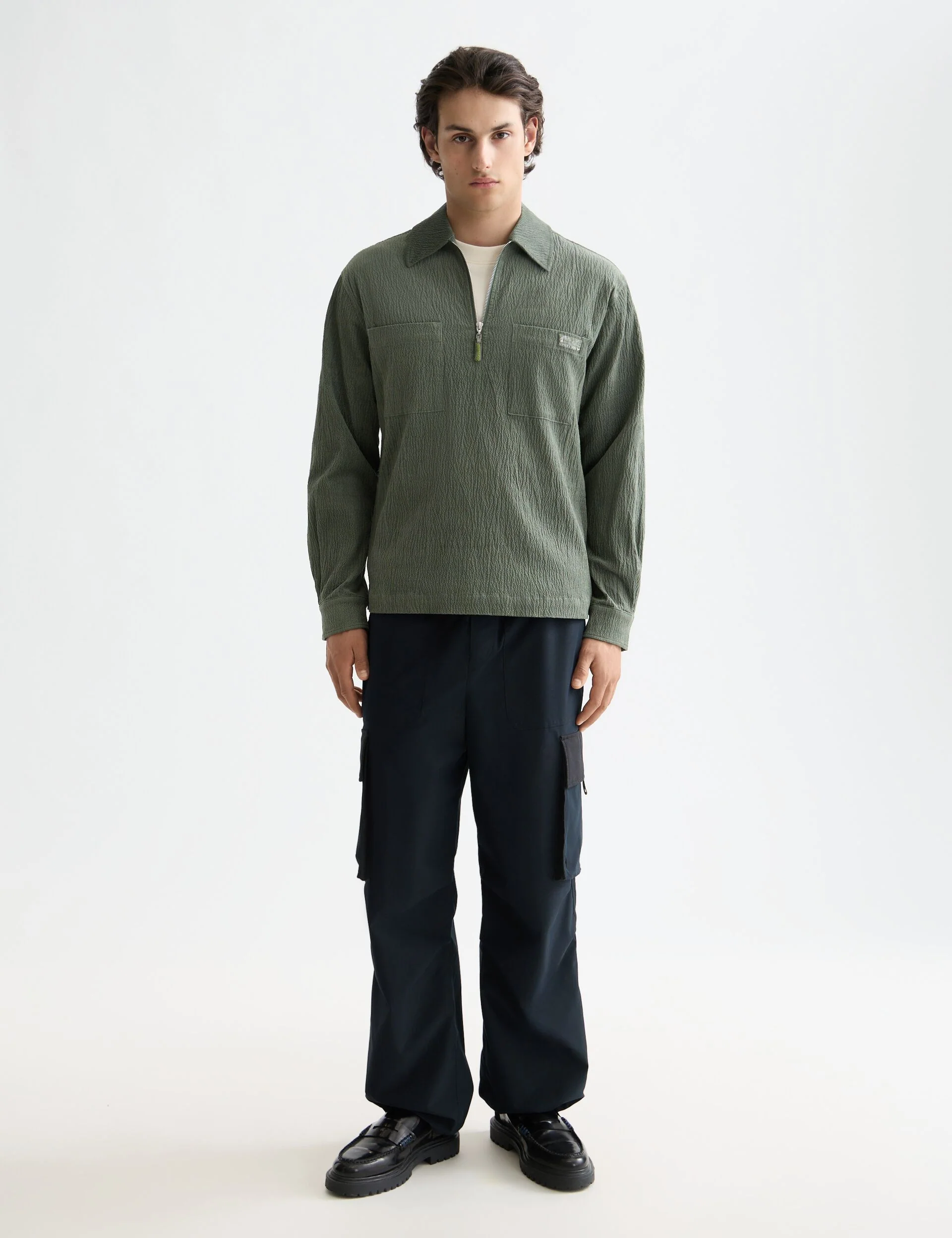 Quarter zip corduroy shirt