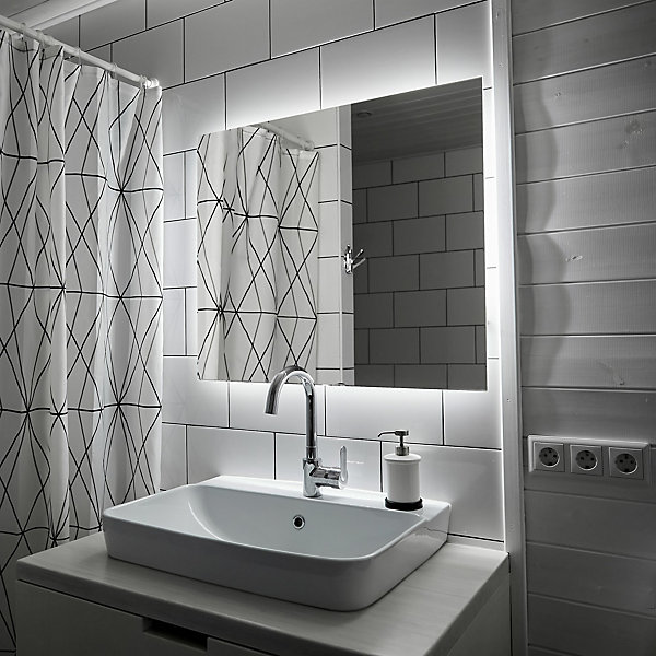 Miroir LED Rectangulaire Tulup 60 x 40 cm Lumière Neutre Miroir élégant pour Salon ou Chambre