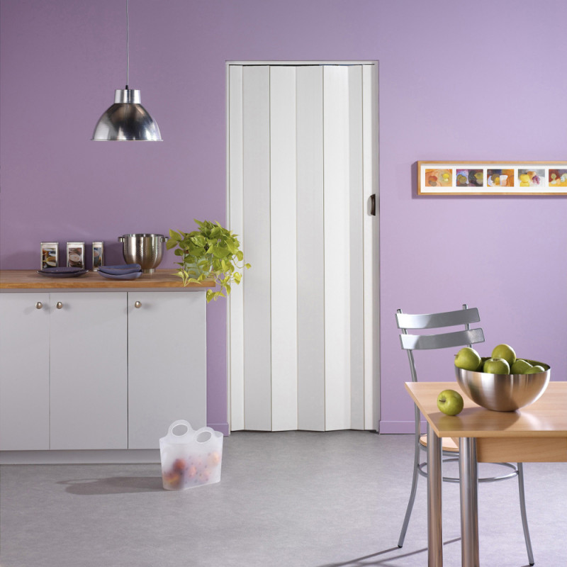 Porte accordéon Una blanche 215 cm GROFILLEX