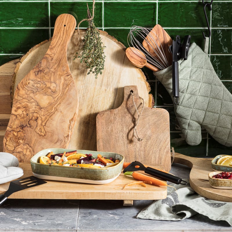 Snijplank - olijfhout - 46x19 cm