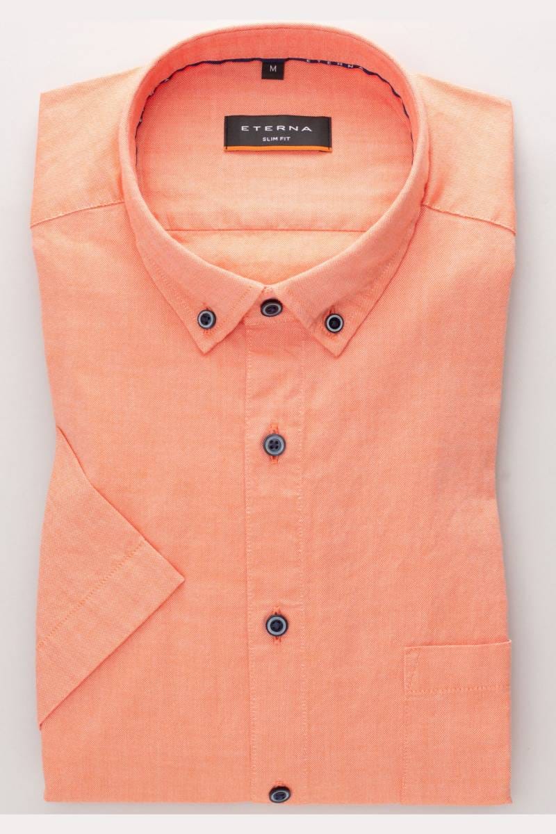 ETERNA Slim Fit Hemd apricot, Einfarbig