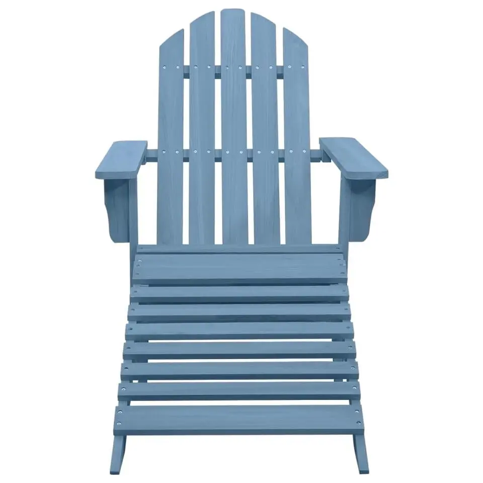 vidaXL - Tuinstoel Adirondack - Blauw - Hout - Met voetenbank
