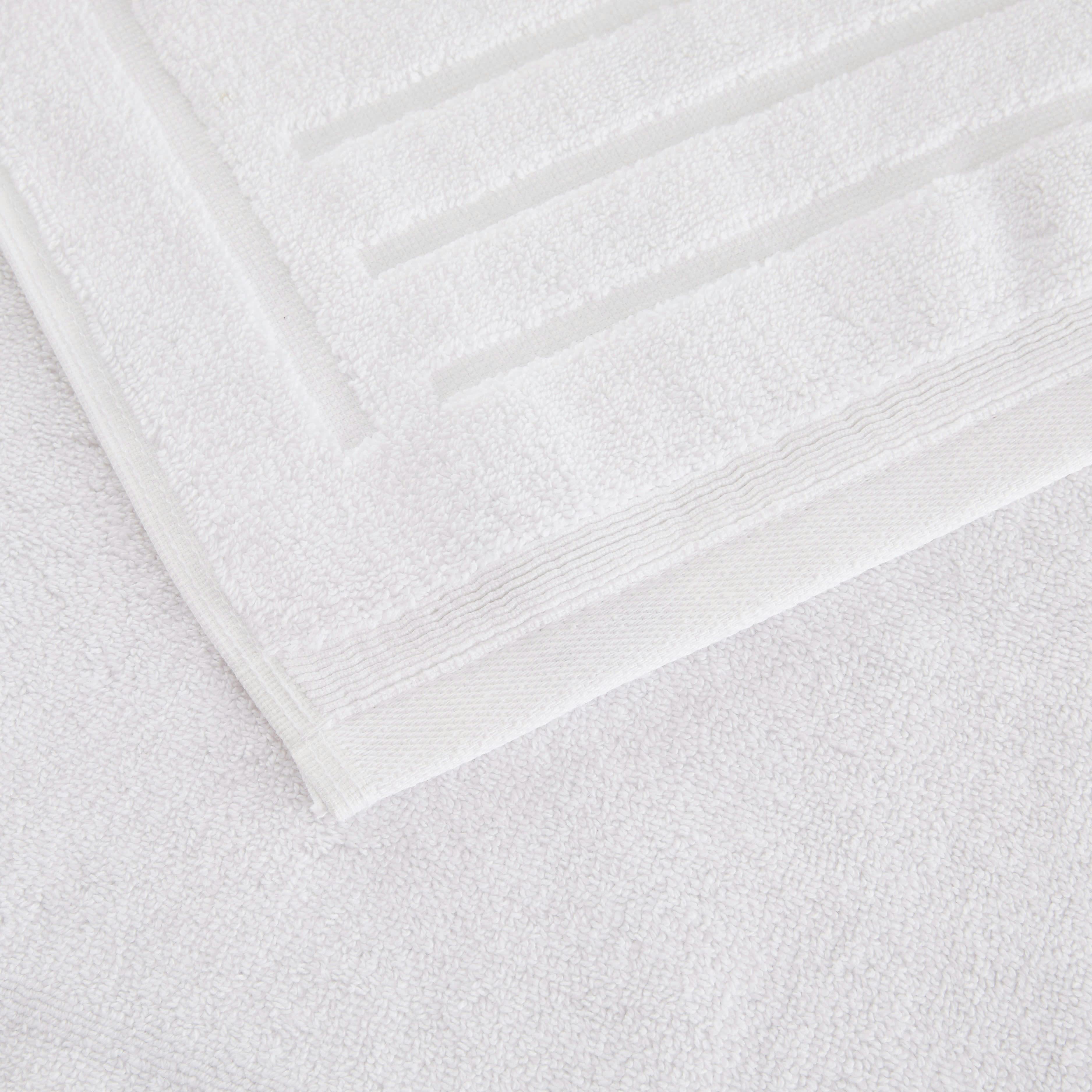 ROMANE - Tapis de bain en coton blanc 50x80 cm