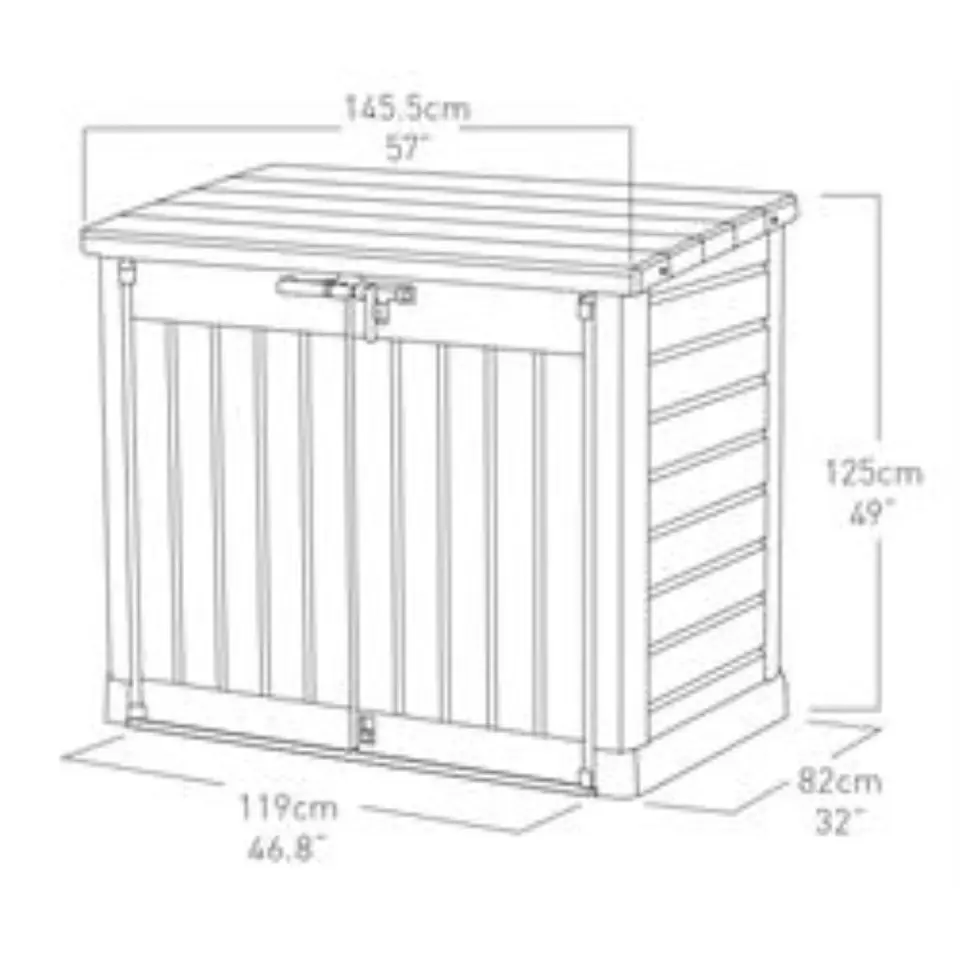 Keter Store It Out Max Opbergbox - 1200L - 145,5x82x125cm - Grijs/Zwart