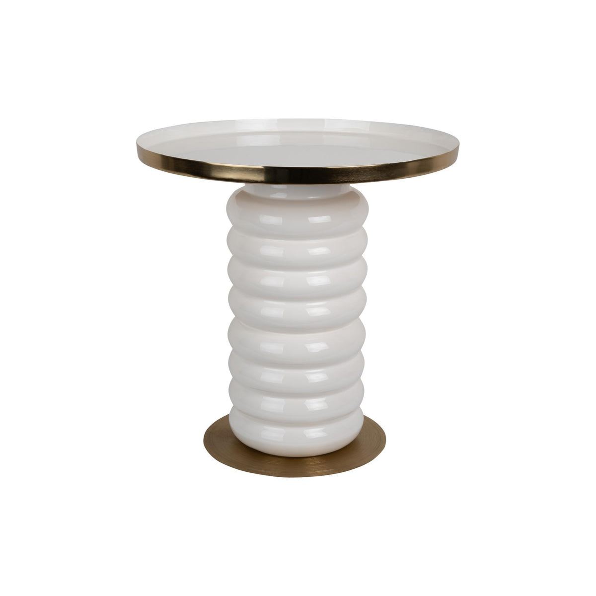 Leitmotiv bijzettafel Ruby - wit - Ø41cm