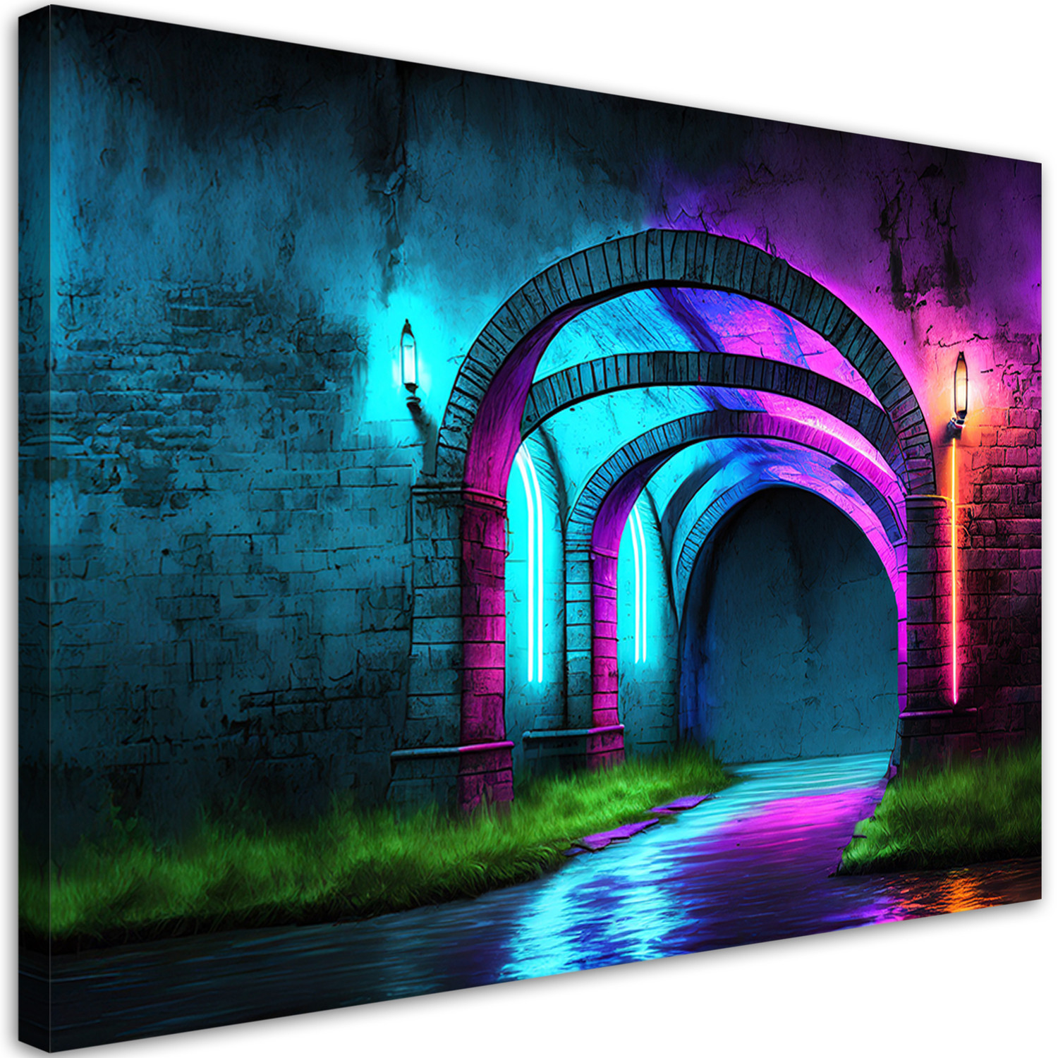 Feeby Obraz na płótnie, Abstrakcja tunelu neonowego 60x40