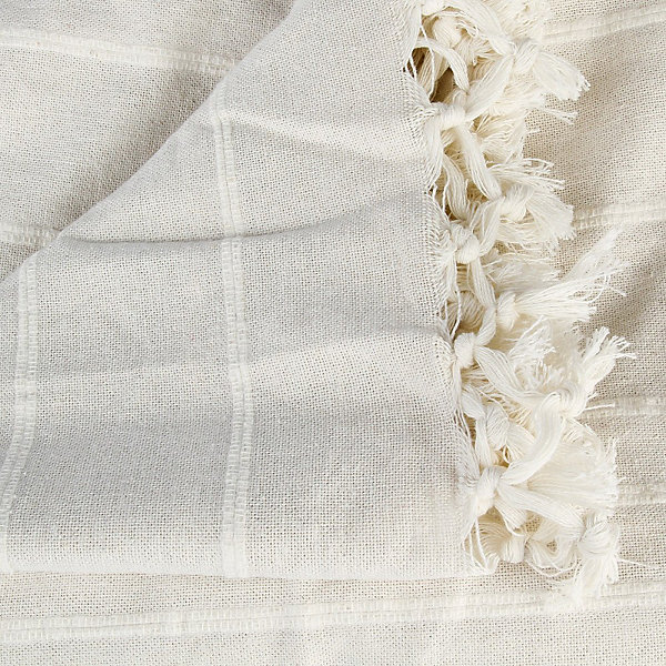 Jeté de lit 160x220 ivoire coton