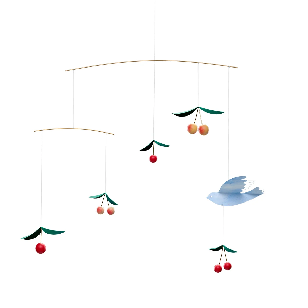 Flensted Mobiles - Cherry Dreams Mobile, Messing / Holz, mehrfarbig