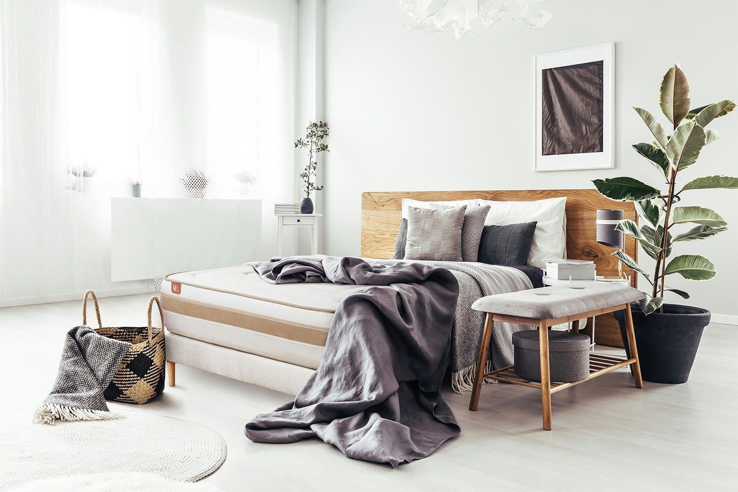 LE RAFFINÉ - Pack matelas sommier kit 200x200 oreiller couette