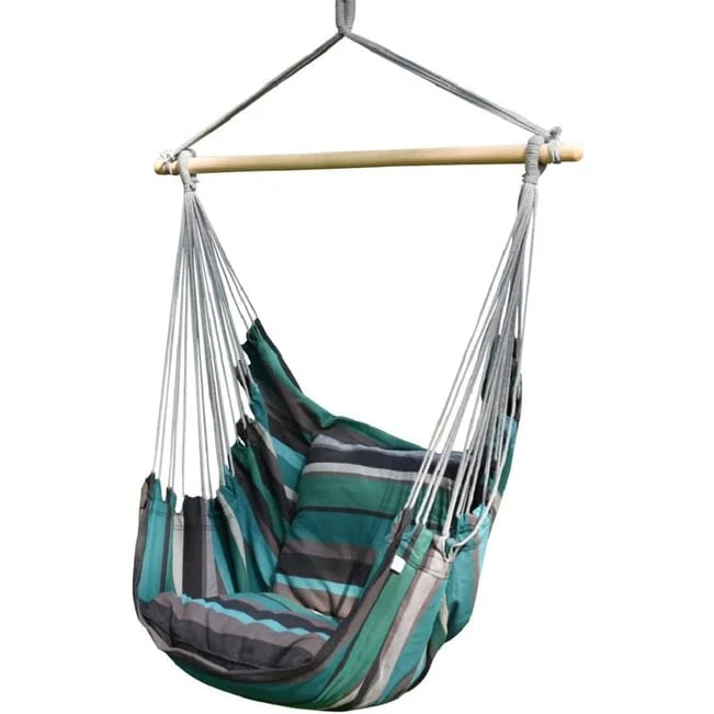 Cotton Hanging Hammock Chair Large Hanging Rope Seat with 2 Cushions