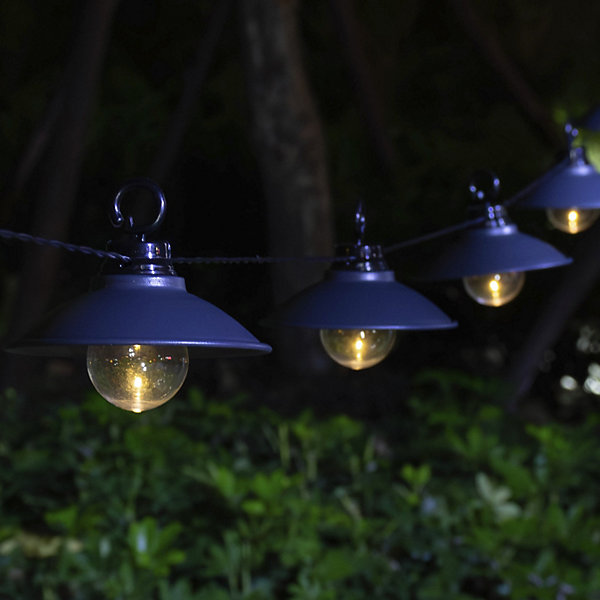 Guirlande lumineuse LED solaire 10 lumières IP44 blanc chaud L.7,05m gris foncé
