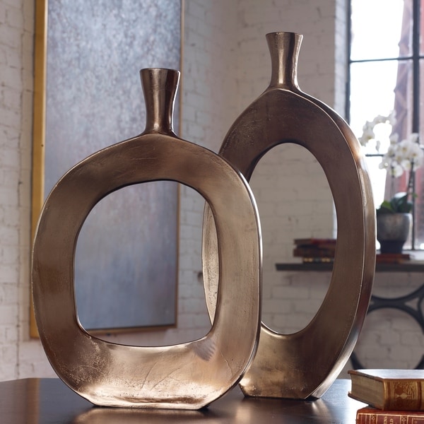 Uttermost Kyler Textured Bronze Vases (Set of 2)