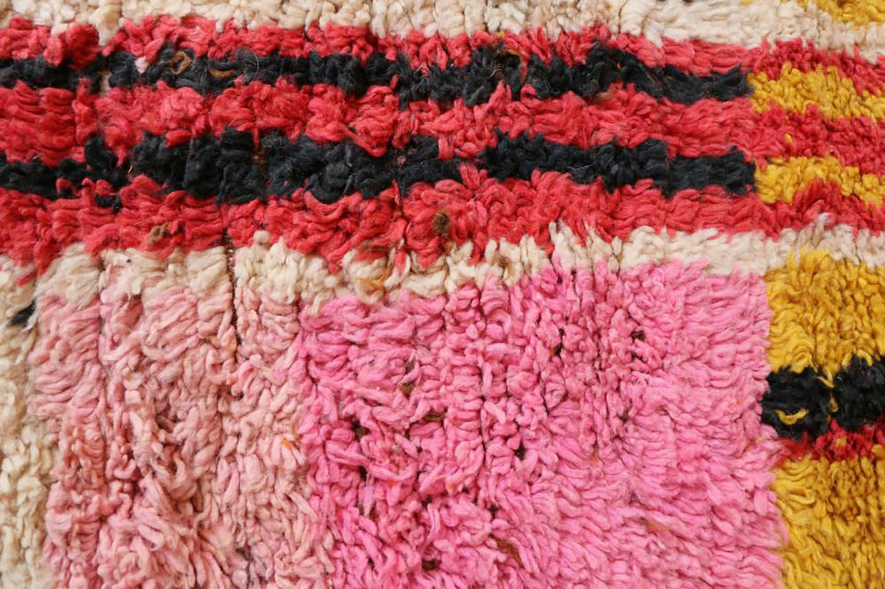 BERBERE - Tapis de couloir Berbere marocain pure laine 81x458